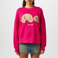 дамски,горнища,с,качулка,дамски,ежедневни,облекла,palm,angels,palm,bear,crew,ld99,fuchsia,brown