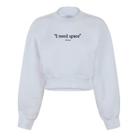 блуза,дамски,горнища,с,качулка,дамски,ежедневни,облекла,off,white,i,need,space,cropped,crew,neck,sweater,white