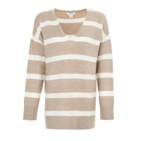 рокля,дамски,плетени,дрехи,miso,v,neck,loose,stripe,sweater,dress,women,brown