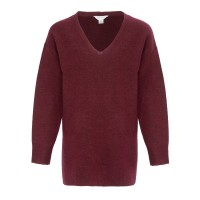 рокля,дамски,плетени,дрехи,miso,v,neck,loose,stripe,sweater,dress,women,burgundy