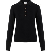 блуза,с,яка,дамски,топове,object,thess,polo,shirt,black