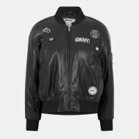 яке,дамски,якета,и,палта,dkny,women's,pin,bomber,jacket,black