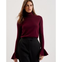 дамски,плетени,дрехи,дамски,топове,ted,baker,fluted,slv,top,ld99,dk,red