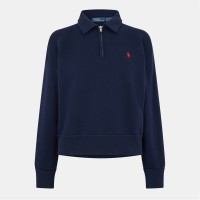 дамски,горнища,с,качулка,дамски,ежедневни,облекла,polo,ralph,lauren,women's,quarter,zip,fleece,cruise,navy