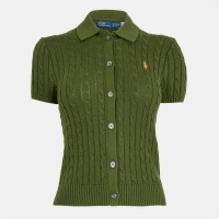 блуза,с,яка,дамски,топове,polo,ralph,lauren,women's,cable,button,up,short,sleeve,polo,shirt,supply,olive