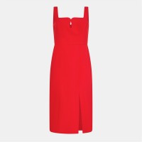 рокля,дамски,поли,и,рокли,french,connection,women's,echo,crepe,keyhole,midi,bodycon,dress,60,true,red