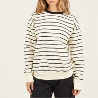 дамска,блуза,дамски,блузи,дамски,облекла,размер,brave,soul,bs,womens,crew,neck,striped,sweatshirt,with,contrast,neck,cream,black