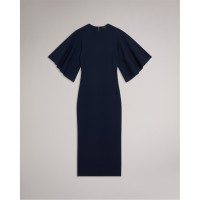рокля,дамски,поли,и,рокли,дамски,плетени,дрехи,ted,baker,flute,midaxi,dress,navy