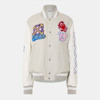 яке,дамски,якета,и,палта,off,white,women's,contemporary,varsity,jacket,green,multi