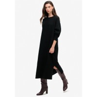 дамска,рокля,дамски,поли,и,рокли,дамски,плетени,дрехи,superdry,women,s,slouch,midi,relaxed,fit,knitted,jumper,dress,black,twist