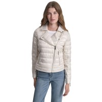 яке,дамски,якета,и,палта,dkny,jeans,moto,style,light,weight,puffer,jacket,metallic,eggnog