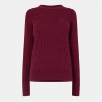 пуловер,дамски,плетени,дрехи,jack,wills,tinsbury,merino,wool,blend,cable,knitted,jumper,women,burgundy