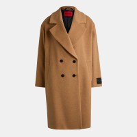 дамски,якета,и,палта,hugo,women,s,tailored,overcoat,open,brown