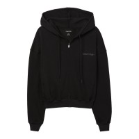суичър,дамски,горнища,с,качулка,дамски,ежедневни,облекла,calvin,klein,women's,zip,hoodie,black