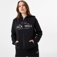 суичър,дамски,блузи,jack,wills,hunston,logo,zip,hoodie,black