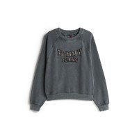 дамска,блуза,дамски,ежедневни,облекла,tommy,jeans,women,s,leopard,print,cotton,relaxed,fit,crew,sweatshirt,black