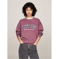 блуза,дамски,горнища,с,качулка,дамски,ежедневни,облекла,tommy,jeans,varsity,crew,neck,pullover,sweatshirt,deep,rouge