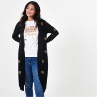 жилетка,дамски,плетени,дрехи,biba,biba,logo,embroidered,cardigan,black,gold