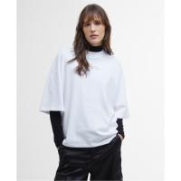 тениска,дамски,топове,barbour,international,franchesca,logo,t,shirt,white