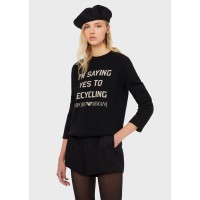 дамски,горнища,с,качулка,дамски,ежедневни,облекла,emporio,armani,emporio,knit,slogan,ld99,black