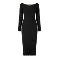 рокля,дамски,поли,и,рокли,дамски,плетени,дрехи,boss,flimt,knitted,midi,dress,black