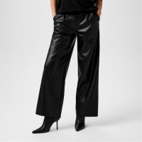 панталони,дамски,чорапогащи,и,клинове,biba,biba,pu,wide,leg,trousers,black