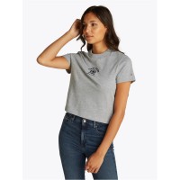 тениска,дамски,топове,tommy,jeans,women's,varsity,crest,crew,neck,t,shirt,grey,htr