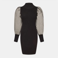рокля,дамски,поли,и,рокли,дамски,плетени,дрехи,french,connection,women's,krista,long,sleeve,jumper,dress,01,blackout