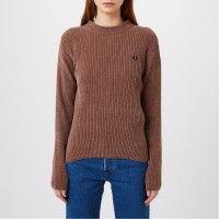 плетена,блуза,дамски,плетени,дрехи,дамски,топове,fred,perry,women's,chenille,rib,knitted,top,s52,pink