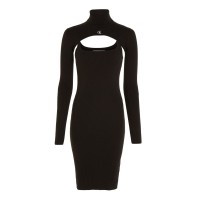 рокля,дамски,поли,и,рокли,calvin,klein,jeans,tight,long,sleeve,sweater,dress,ck,black