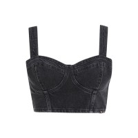 дамски,топове,tommy,jeans,bustier,top,denim,black