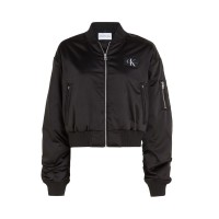 яке,дамски,якета,и,палта,calvin,klein,jeans,cropped,satin,bomber,jacket,ck,black