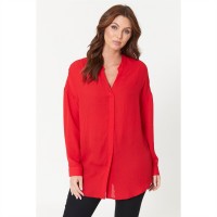 дамски,ризи,дамски,облекла,размер,be,you,long,sleeve,v,neck,blouse,red