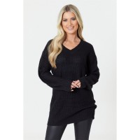 пуловер,дамски,плетени,дрехи,дамски,облекла,размер,be,you,you,v,neck,jumper,black
