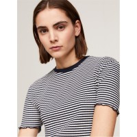 тениска,дамски,топове,tommy,hilfiger,women's,striped,slim,fit,t,shirt,stp,desert,sky