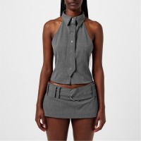 дамски,топове,jaded,london,friday,halter,tie,shirt,grey