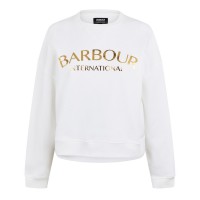 блуза,дамски,горнища,с,качулка,дамски,ежедневни,облекла,barbour,international,laia,logo,sweatshirt,white