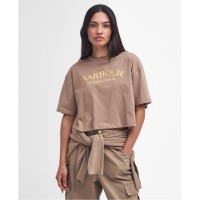 тениска,дамски,топове,barbour,international,milla,logo,cropped,t,shirt,light,trench