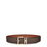 дамски,колан,michael,michael,kors,women,s,signature,logo,monogram,leather,belt,brown,logo,rev