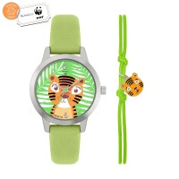tikkers,kids,tikker,x,wwf,tiger,quartz,watch,green