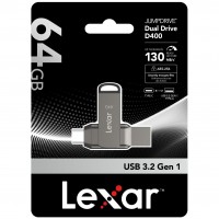 lexar,d40e,64gb,dual,usb,flash,drive,3,2,gen,1,type,c,jump,drive,grey