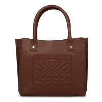 biba,leather,padded,tote,bag,brown