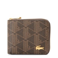 портмоне,lacoste,men,s,mono,leather,billfold,wallet,brown,t93