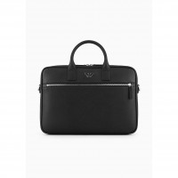 чанта,emporio,armani,regenerated,saffiano,leather,business,bag,black,81072