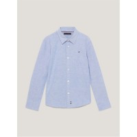 риза,с,дълъг,ръкав,детски,облекла,tommy,hilfiger,boy's,oxford,long,sleeve,shirt,blue,melange