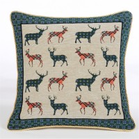alan,symonds,stags,tapestry,christmas,cushion,multicolour