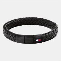 бижутерия,аксесоари,на,разпродажба,tommy,hilfiger,men's,round,braided,leather,bracelet,black