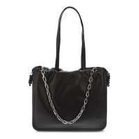 dkny,halle,tote,bag,black,silver
