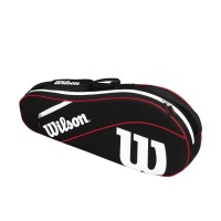 wilson,advantage,iii,triple,racket,bag,black,red