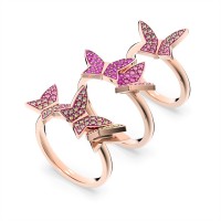 аксесоари,на,разпродажба,swarovski,lilia,ring,set,(3),butterfly,pink,rose,gold,tone,plated,lmul,ros
